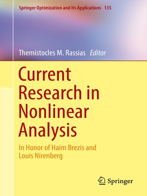 cover image of Current Research in Nonlinear Analysis
